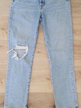 Madewell Perfect Vintage Jeans Size 28 Distressed Light Wash Straight Leg